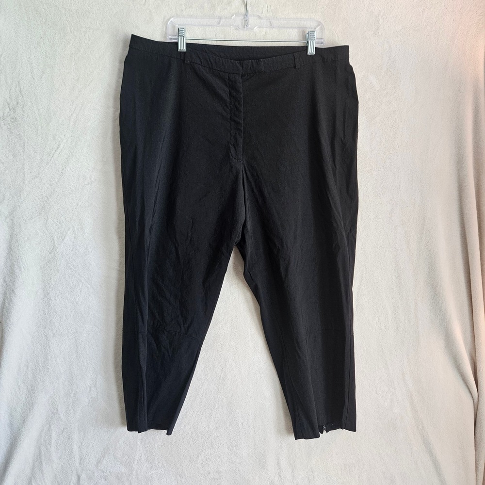 Venezia Jeans Black Cropped Ankle Zip Pants Womens Plus Size 22 Rayon Blend